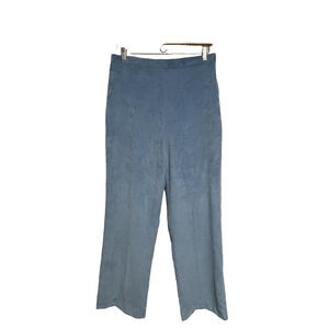 Alfred Dunner Pull On Blue Corduroy Pants With Pockets - Size 10